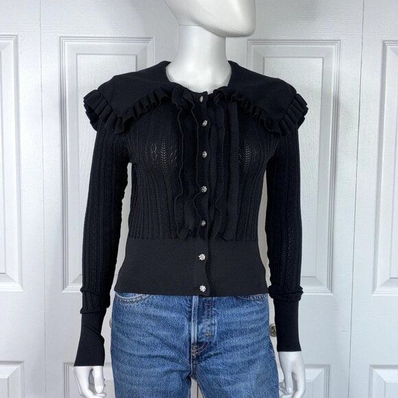 ZARA women's black knit cardigan small LIKE NEW!! - Picture 3 of 3